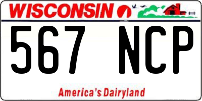 WI license plate 567NCP