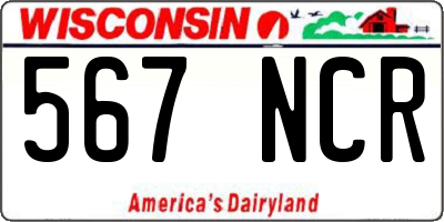 WI license plate 567NCR