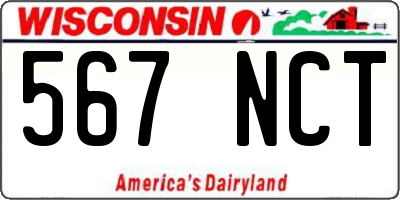 WI license plate 567NCT
