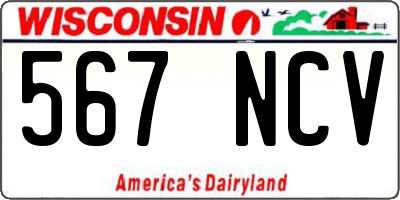 WI license plate 567NCV