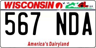 WI license plate 567NDA