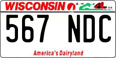 WI license plate 567NDC