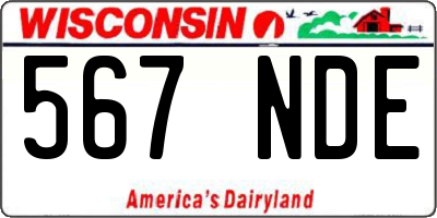 WI license plate 567NDE