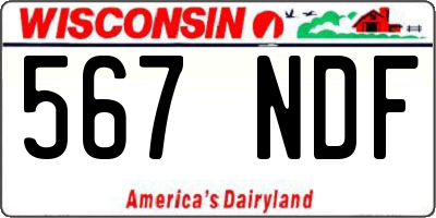 WI license plate 567NDF