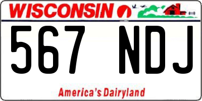 WI license plate 567NDJ