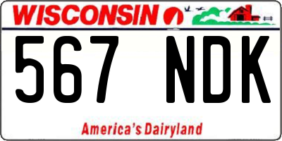 WI license plate 567NDK