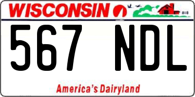 WI license plate 567NDL
