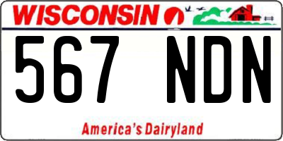 WI license plate 567NDN