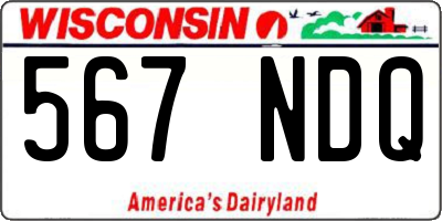WI license plate 567NDQ