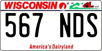 WI license plate 567NDS