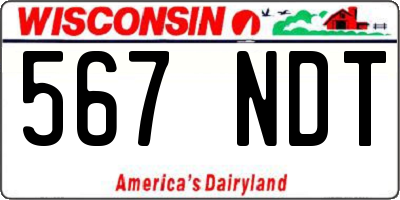 WI license plate 567NDT