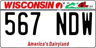 WI license plate 567NDW