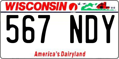 WI license plate 567NDY