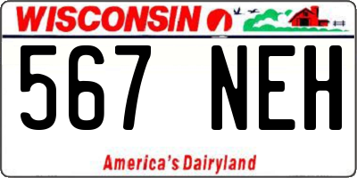 WI license plate 567NEH