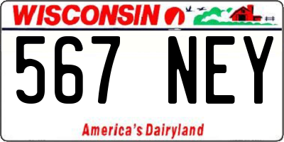 WI license plate 567NEY