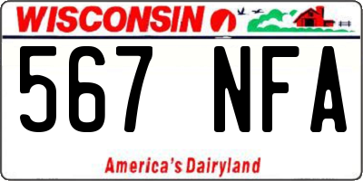 WI license plate 567NFA
