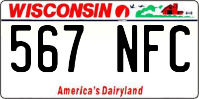 WI license plate 567NFC