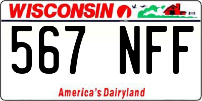 WI license plate 567NFF