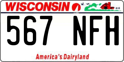 WI license plate 567NFH