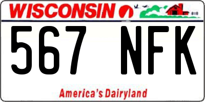WI license plate 567NFK