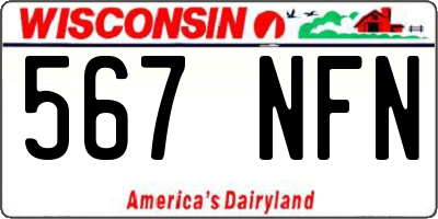 WI license plate 567NFN