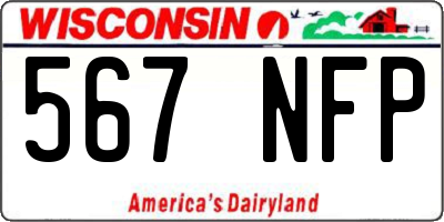 WI license plate 567NFP