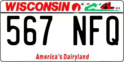 WI license plate 567NFQ