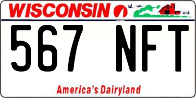 WI license plate 567NFT