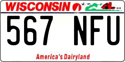 WI license plate 567NFU