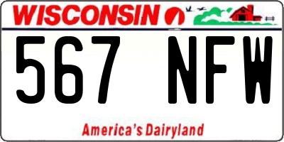 WI license plate 567NFW