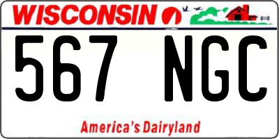 WI license plate 567NGC