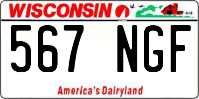 WI license plate 567NGF