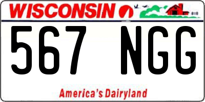 WI license plate 567NGG