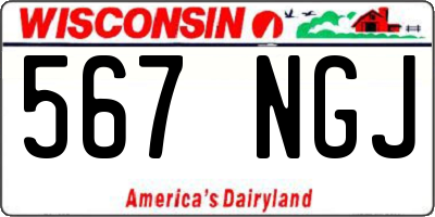 WI license plate 567NGJ