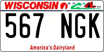 WI license plate 567NGK