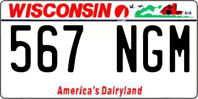 WI license plate 567NGM