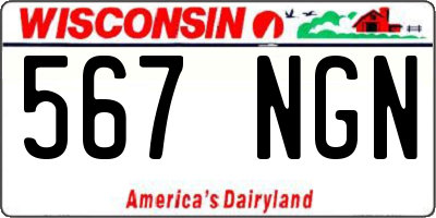 WI license plate 567NGN