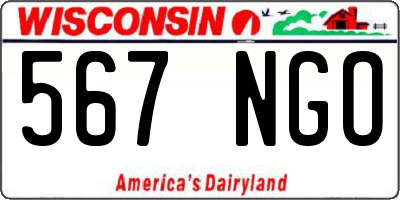 WI license plate 567NGO