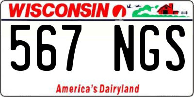 WI license plate 567NGS