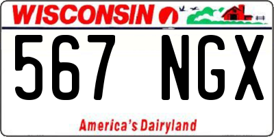 WI license plate 567NGX