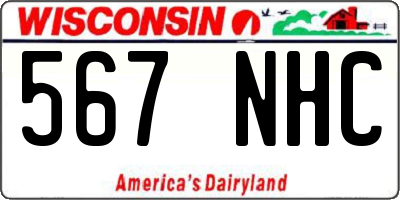WI license plate 567NHC