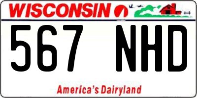 WI license plate 567NHD