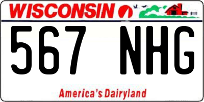 WI license plate 567NHG