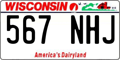 WI license plate 567NHJ