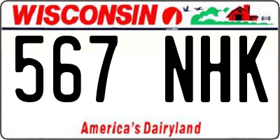 WI license plate 567NHK