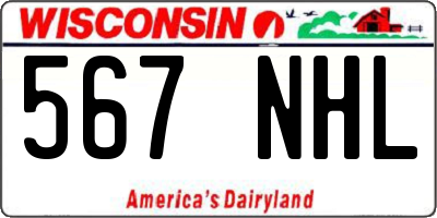WI license plate 567NHL