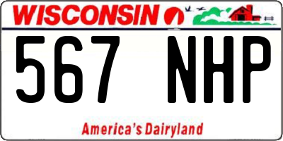 WI license plate 567NHP