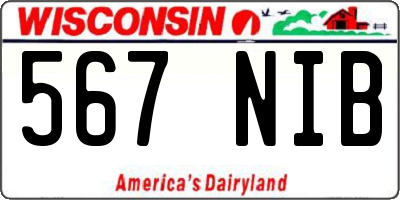 WI license plate 567NIB