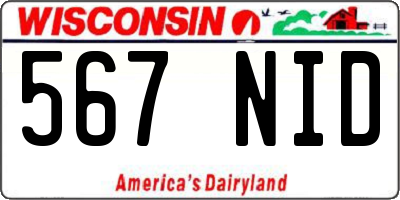 WI license plate 567NID