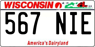 WI license plate 567NIE